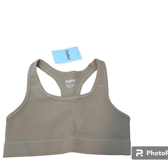 Oalka Medium Support Compression Bra in Army or Olive Green - Picture 3 of 10